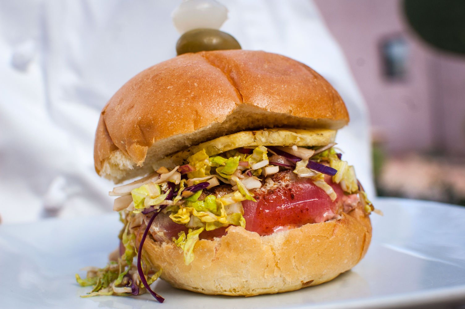 Westward Look's tuna burger with garden slaw